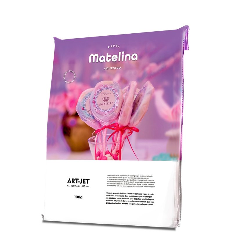 papel autoadhesivo matelina a4 108gr