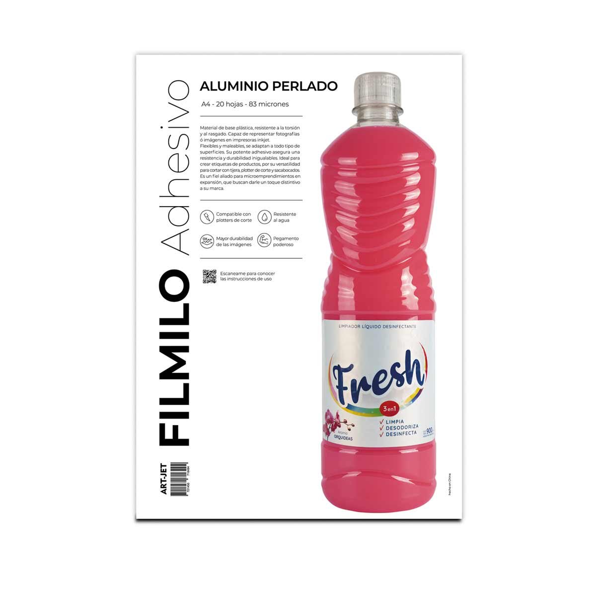 filmilo autoadhesivo a4 aluminio perlado