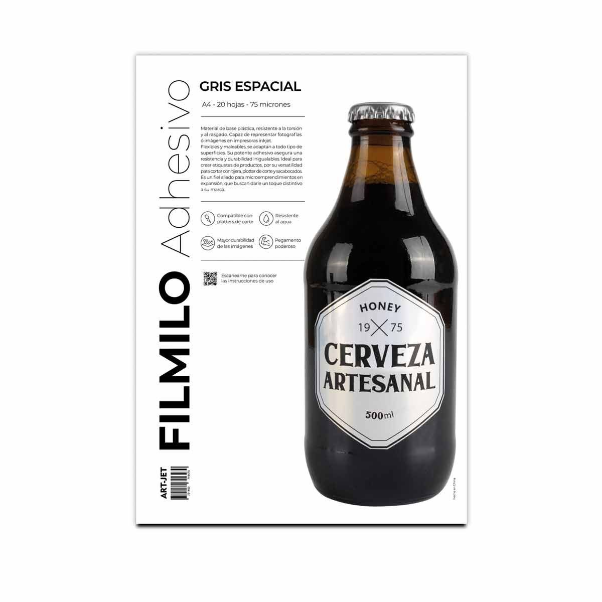 filmilo autoadhesivo a4 gris espacial