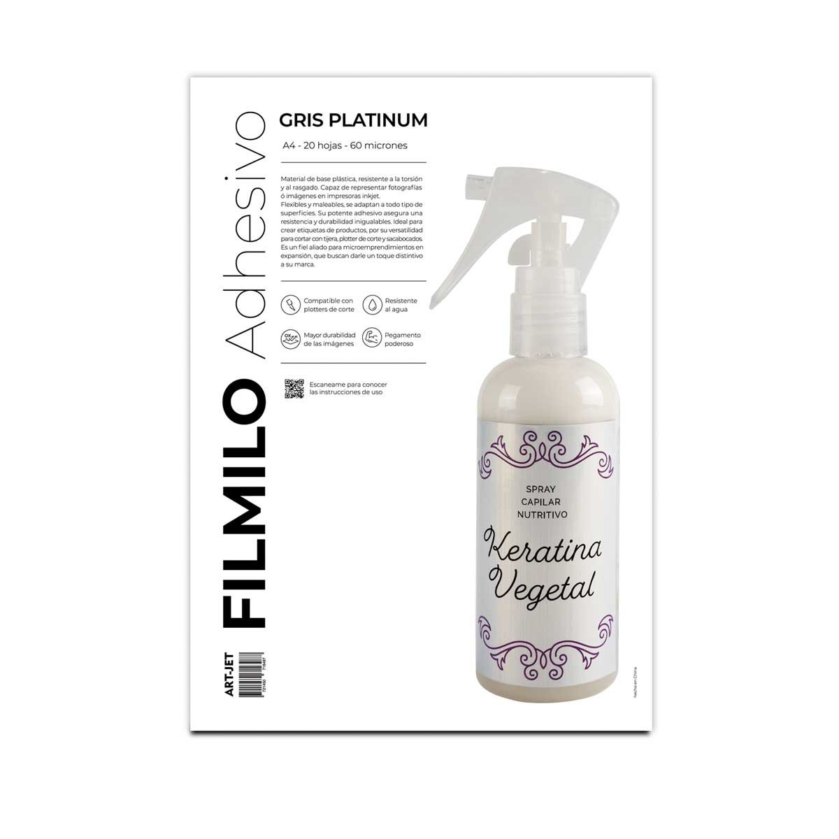 filmilo autoadhesivo a4 gris platinium