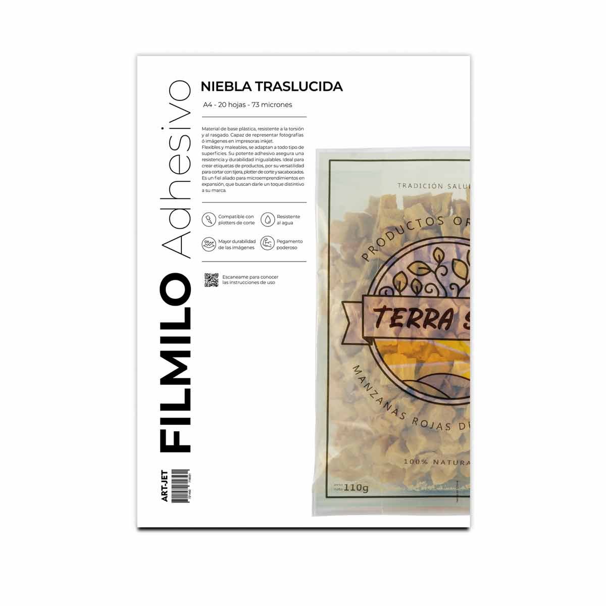 filmilo autoadhesivo a4 niebla translucida