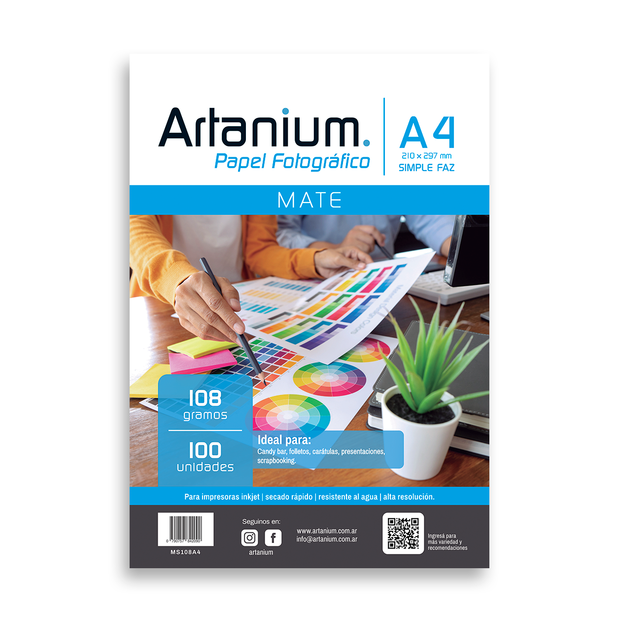 papel fotográfico a4 matte 108gr